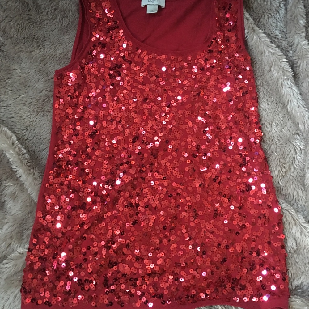 Red sequined top
